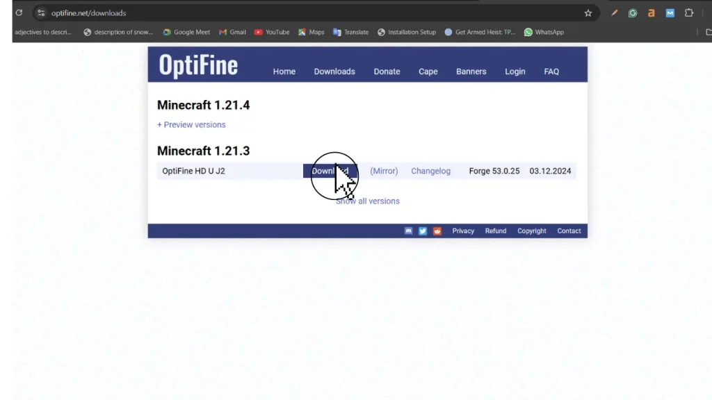 Descargar OptiFine