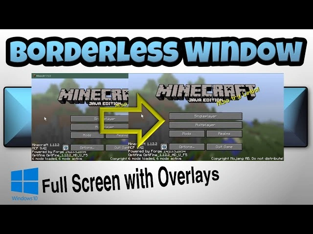 Pantalla sin bordes vs pantalla completa en Minecraft