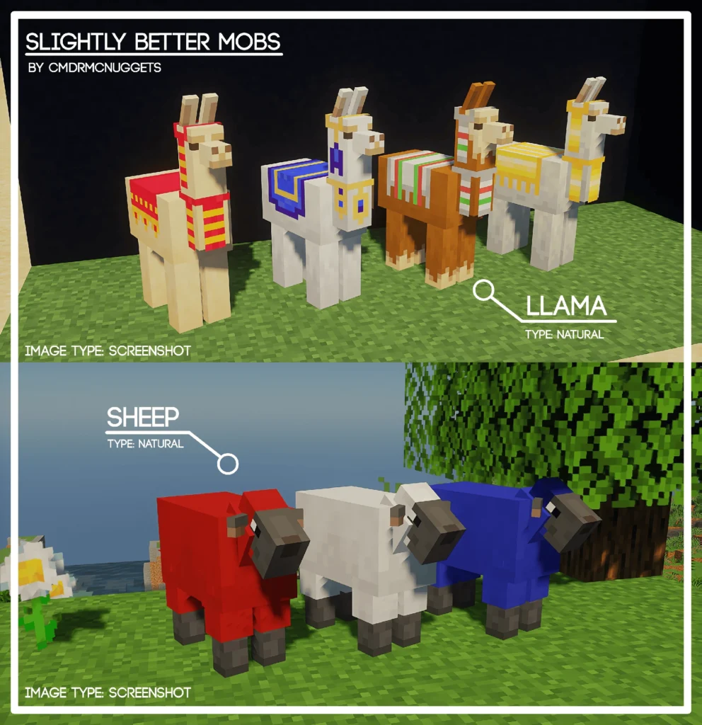 Características principales del Minecraft Better Mobs Texture Pack
